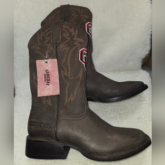 Gameday Boots Oklahoma Sooners Western Square Toed Cowboy Boots NWT main image 9